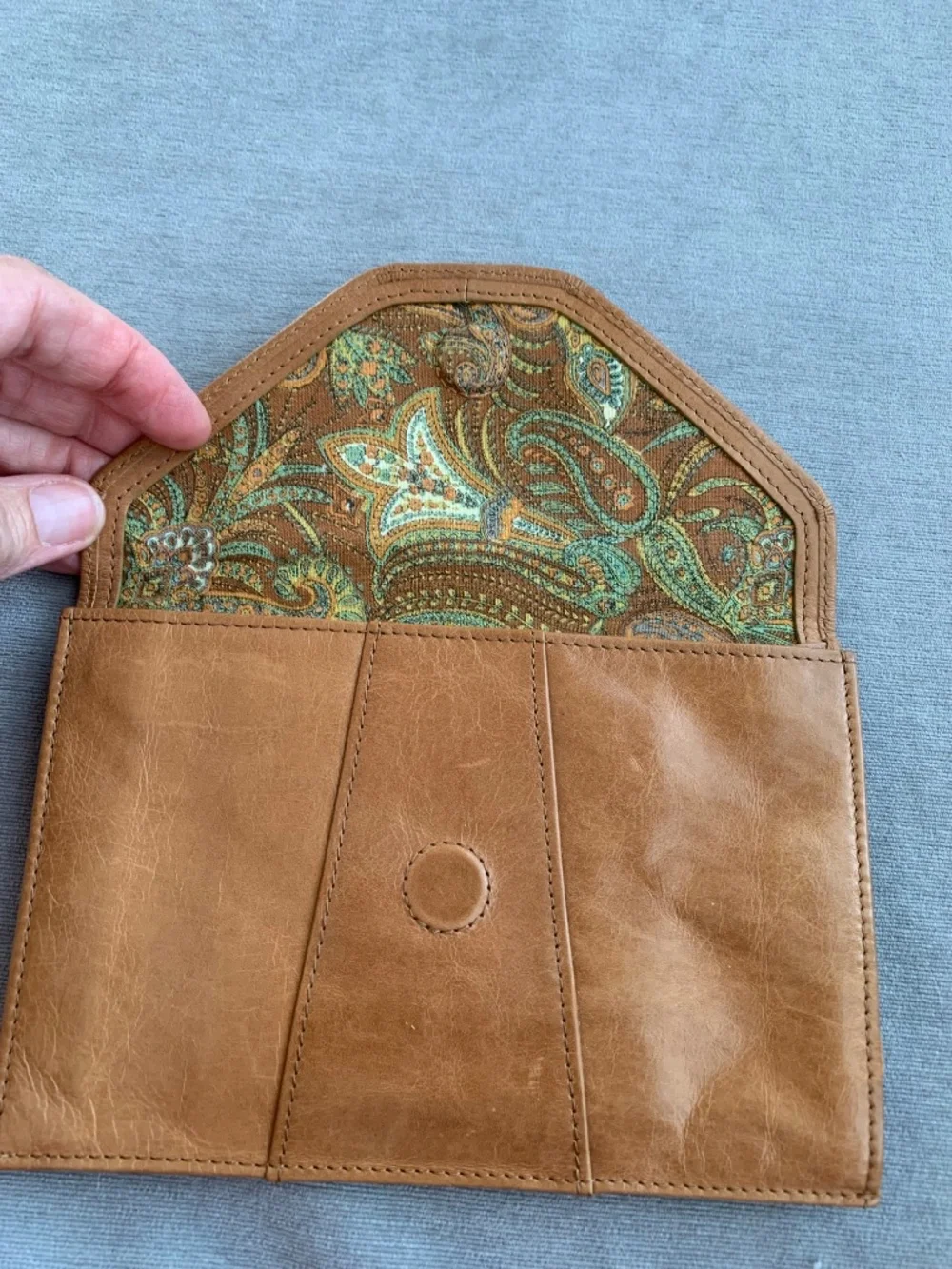 HIOBO brand leather wristlet, vintage, excellent condition